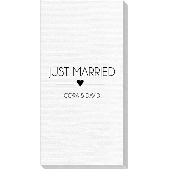 Just Married with Heart Deville Guest Towels